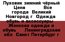 Пуховик зимний чёрный › Цена ­ 2 500 - Все города, Великий Новгород г. Одежда, обувь и аксессуары » Женская одежда и обувь   . Ленинградская обл.,Санкт-Петербург г.